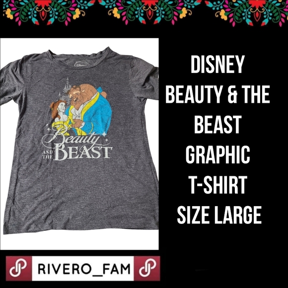 Disney Tops - DISNEY | BEAUTY & THE BEAST | GRAPHIC T-SHIRT |  SIZE LARGE
